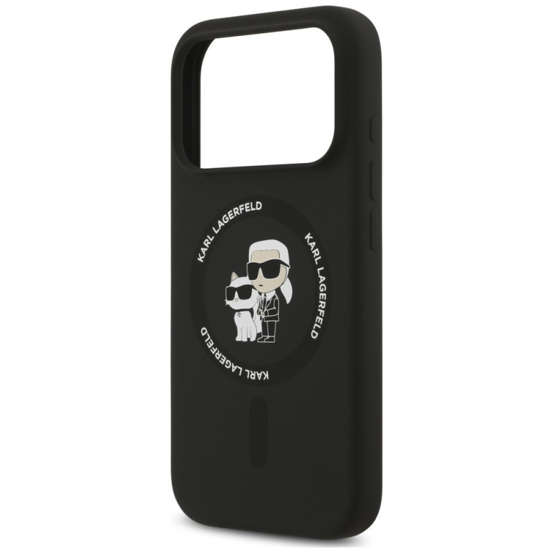 Karl Lagerfeld silikona Karl&Choupette Ring MagSafe vāciņš Apple iPhone 18 Pro Max / 17 Pro Max, melns