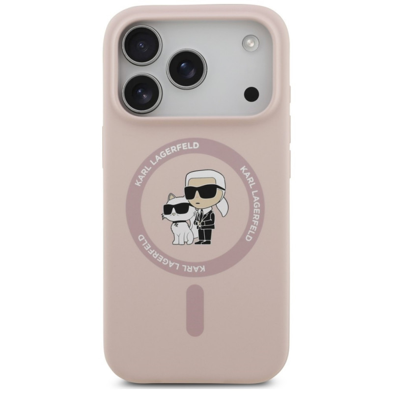 Karl Lagerfeld Silicone Karl&Choupette Ring MagSafe vāciņš Apple iPhone 18 Pro / 17 Pro, melns