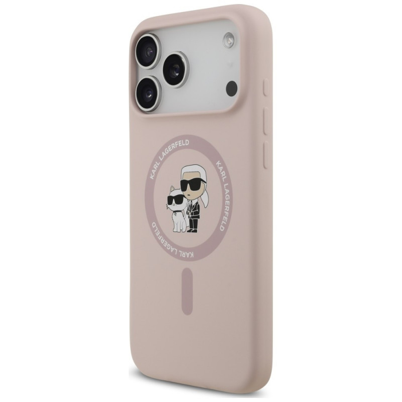Karl Lagerfeld silikona Karl&Choupette Ring MagSafe vāciņš Apple iPhone 18 Pro Max / 17 Pro Max, rozā