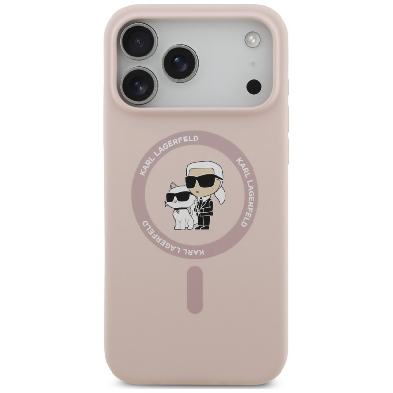 Karl Lagerfeld silikona Karl&Choupette Ring MagSafe vāciņš Apple iPhone 18 Pro Max / 17 Pro Max, rozā