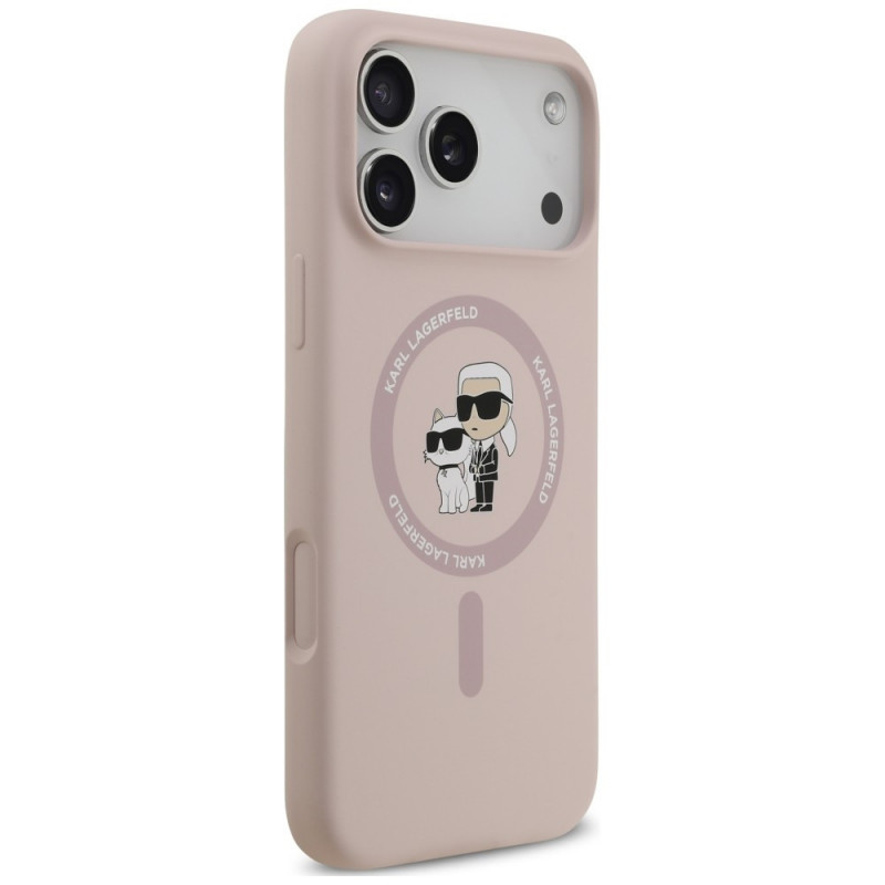 Karl Lagerfeld silikona Karl&Choupette Ring MagSafe vāciņš Apple iPhone 18 Pro Max / 17 Pro Max, rozā