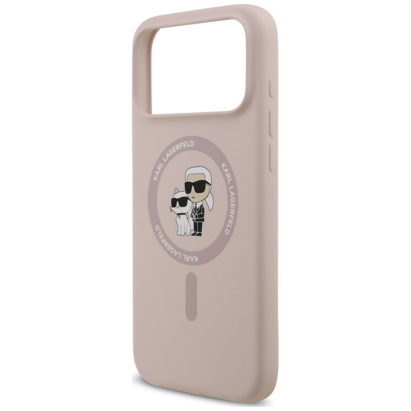 Karl Lagerfeld silikona Karl&Choupette Ring MagSafe vāciņš Apple iPhone 18 Pro Max / 17 Pro Max, rozā