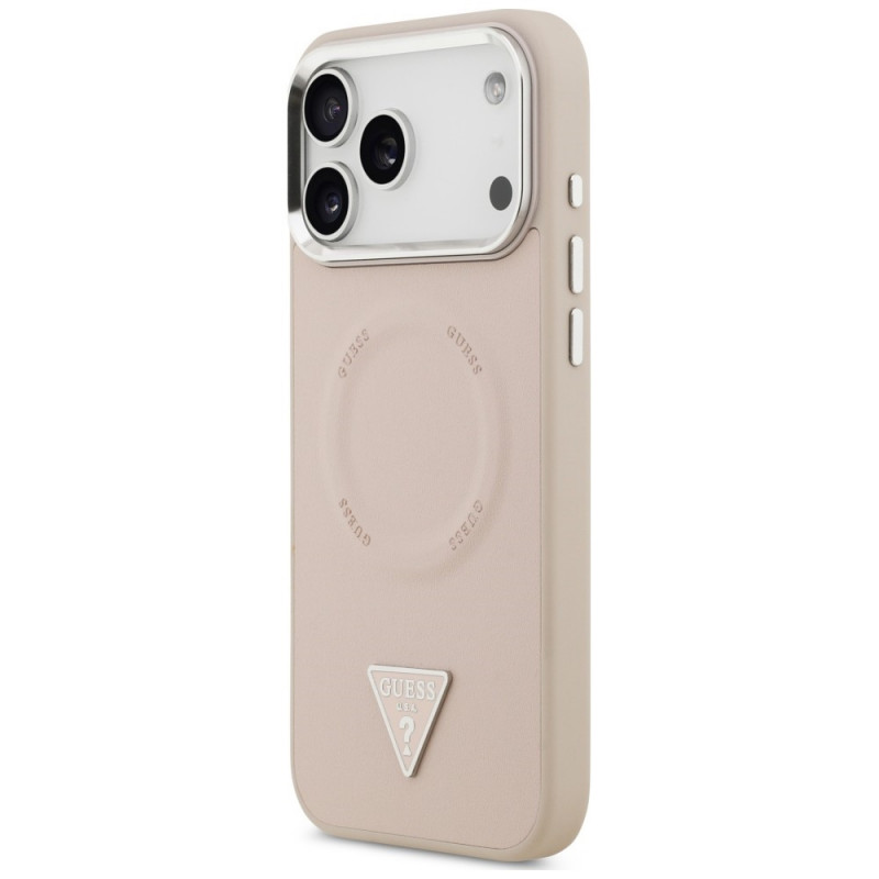 Guess Triangle Logo MagSafe vāciņš Apple iPhone 18 Pro Max / 17 Pro Max, rozā