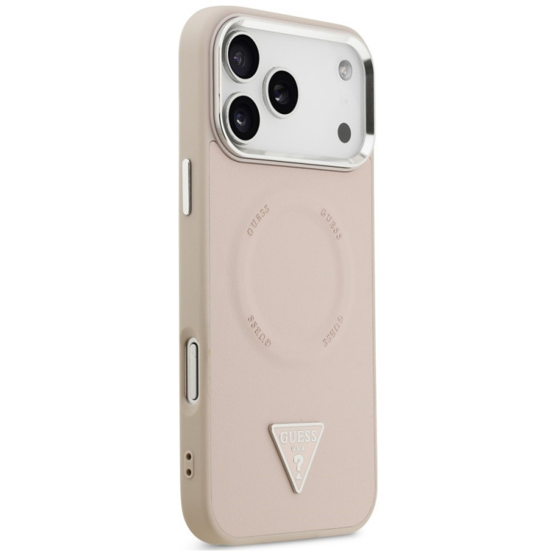 Guess Triangle Logo MagSafe vāciņš Apple iPhone 18 Pro Max / 17 Pro Max, rozā