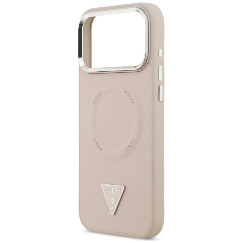 Guess Triangle Logo MagSafe vāciņš Apple iPhone 18 Pro Max / 17 Pro Max, rozā
