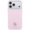 Guess Saffiano Small 4G & Classic Logo MagSafe vāciņš Apple iPhone 18 Pro / 17 Pro, rozā