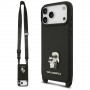 Karl Lagerfeld Saffiano Karl&Choupette Metal Pin CBDY Strap vāciņš Apple iPhone 18 Pro Max / 17 Pro Max, melns