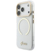 Guess IML Script Metal MagSafe vāciņš Apple iPhone 18 Pro Max / 17 Pro Max, caurspīdīgs