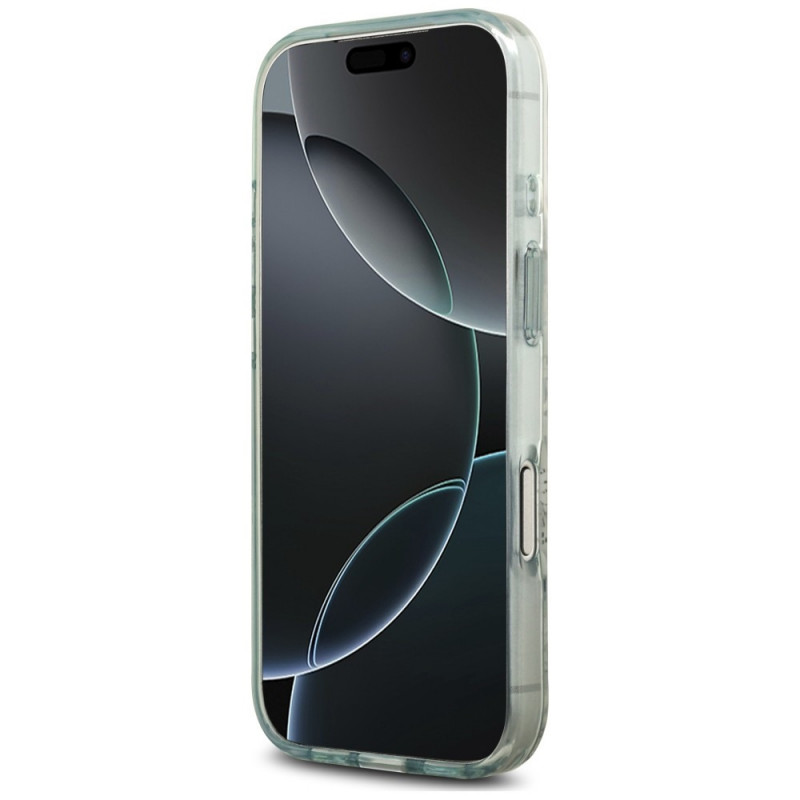Guess IML Flower & Tonal Circle MagSafe vāciņš Apple iPhone 18 Pro Max / 17 Pro Max, zaļš