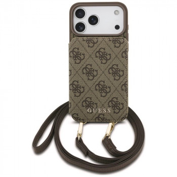 Guess 4G Cardslots & Magnetic Closure Crossbody vāciņš Apple iPhone 18 Pro / 17 Pro, brūns