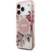 Guess IML Flower & Tonal Circle MagSafe vāciņš Apple iPhone 18 Pro Max / 17 Pro Max, rozā