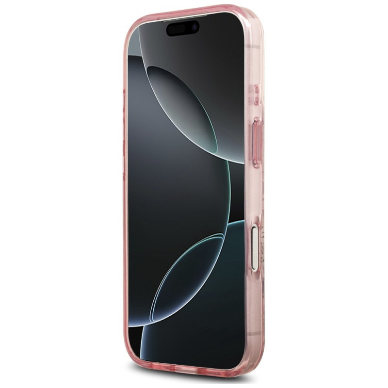 Guess IML Flower & Tonal Circle MagSafe vāciņš Apple iPhone 18 Pro Max / 17 Pro Max, rozā