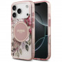 Guess IML Flower & Tonal Circle MagSafe vāciņš Apple iPhone 18 Pro / 17 Pro, rozā