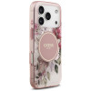 Guess IML Flower & Tonal Circle MagSafe vāciņš Apple iPhone 18 Pro / 17 Pro, rozā