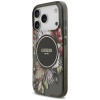 Guess IML Flowers Pearl Strap MagSafe vāciņš Apple iPhone 18 Pro / 17 Pro, melns