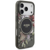 Guess IML Flowers Pearl Strap MagSafe vāciņš Apple iPhone 18 Pro / 17 Pro, melns