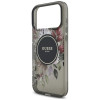 Guess IML Flowers Pearl Strap MagSafe vāciņš Apple iPhone 18 Pro Max / 17 Pro Max, melns