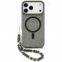Guess IML Glitter Pearl Strap MagSafe vāciņš Apple iPhone 18 Pro / 17 Pro, melns