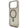 Guess IML Glitter Pearl Strap MagSafe apvalks Apple iPhone 18 Pro Max / 17 Pro Max, melns