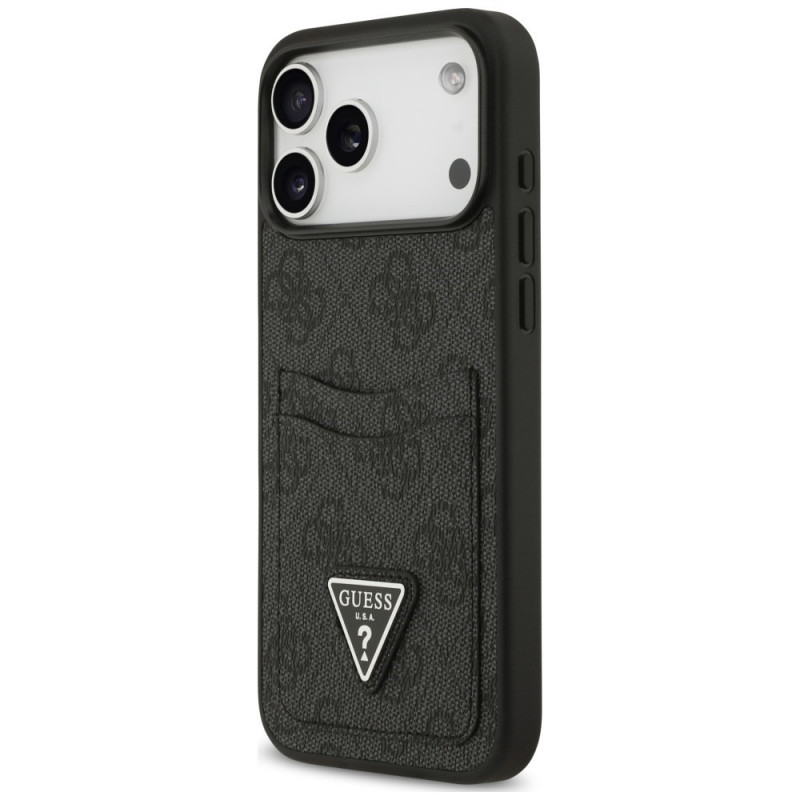 Guess 4G Double Card Triangle apvalks Apple iPhone 18 Pro Max / 17 Pro Max, melns