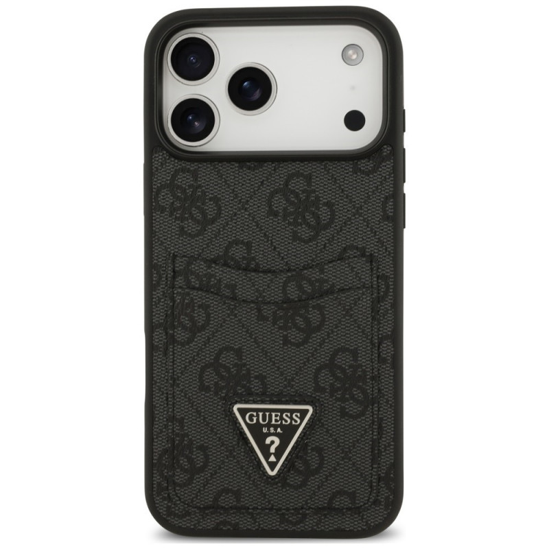 Guess 4G Double Card Triangle apvalks Apple iPhone 18 Pro Max / 17 Pro Max, melns