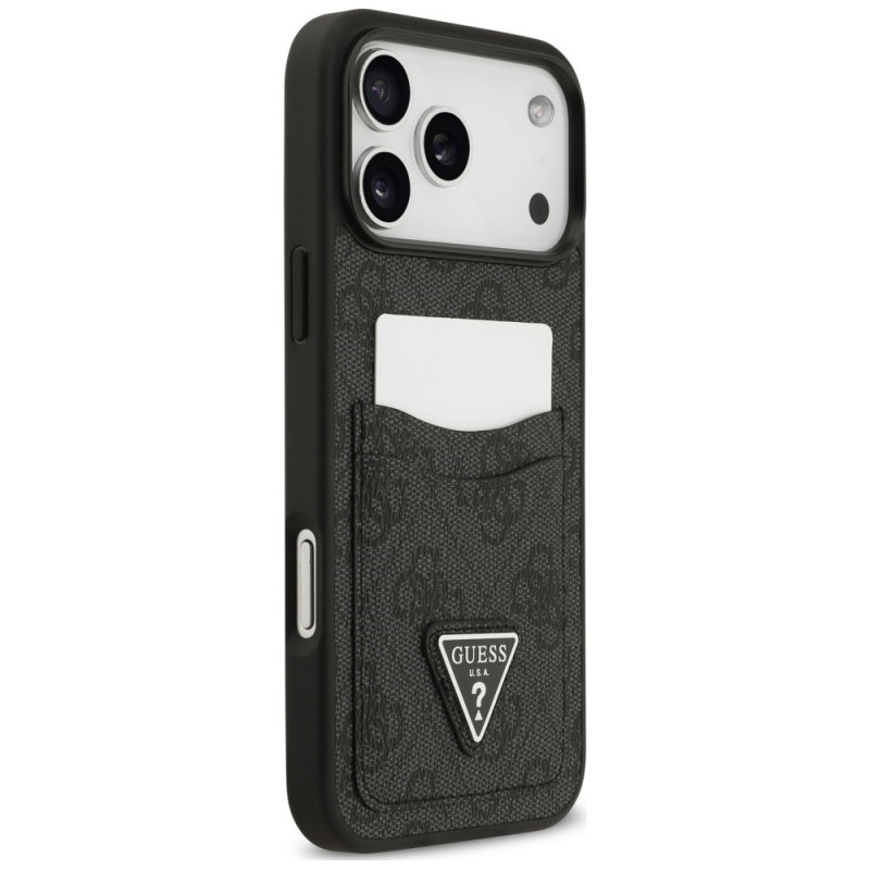 Guess 4G Double Card Triangle apvalks Apple iPhone 18 Pro Max / 17 Pro Max, melns
