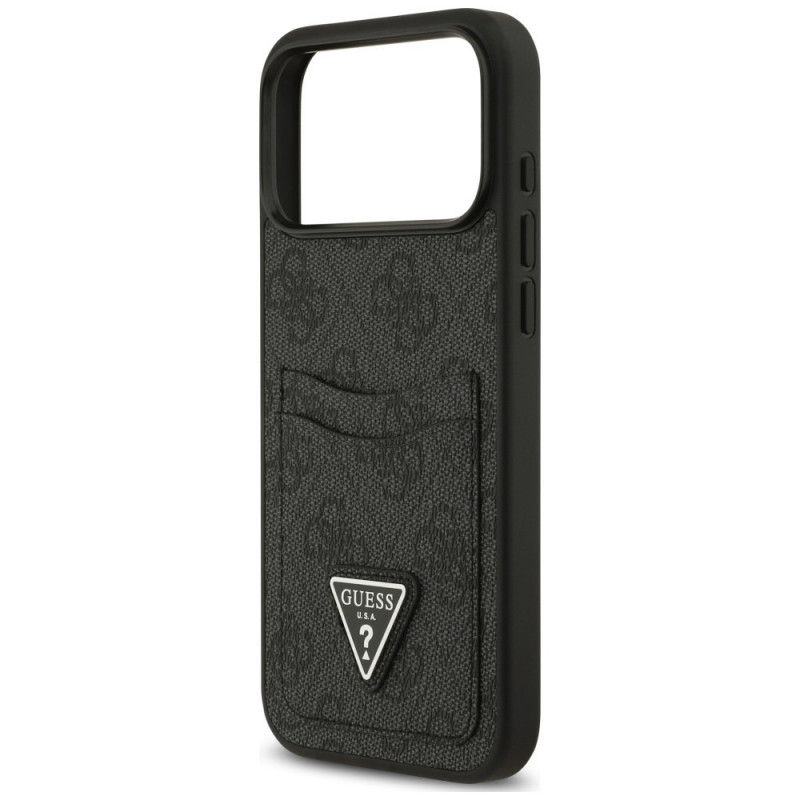 Guess 4G Double Card Triangle apvalks Apple iPhone 18 Pro Max / 17 Pro Max, melns