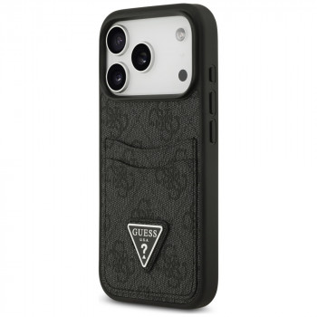 Guess 4G Double Card Triangle vāciņš ar divām kartēm Apple iPhone 18 Pro / 17 Pro, melns