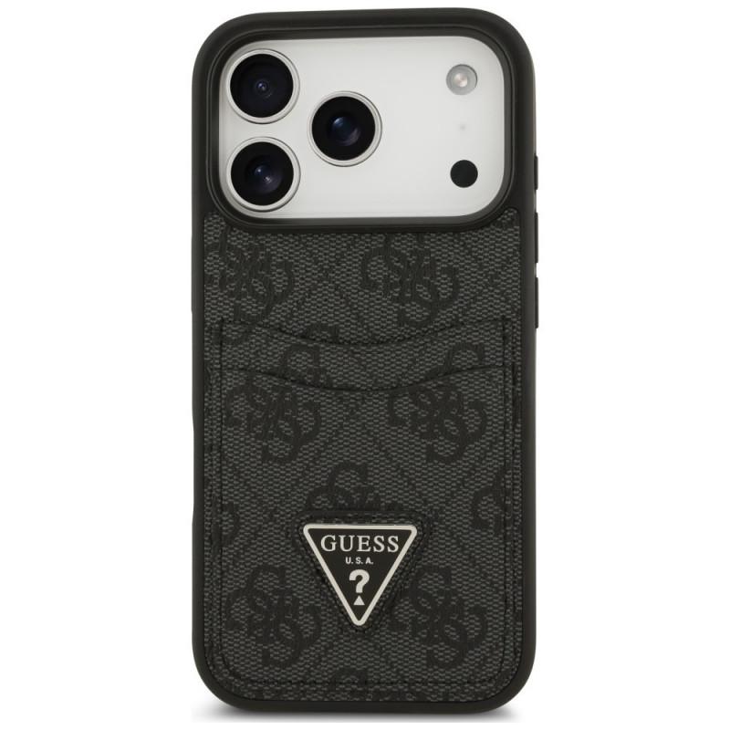 Guess 4G Double Card Triangle vāciņš ar divām kartēm Apple iPhone 18 Pro / 17 Pro, melns