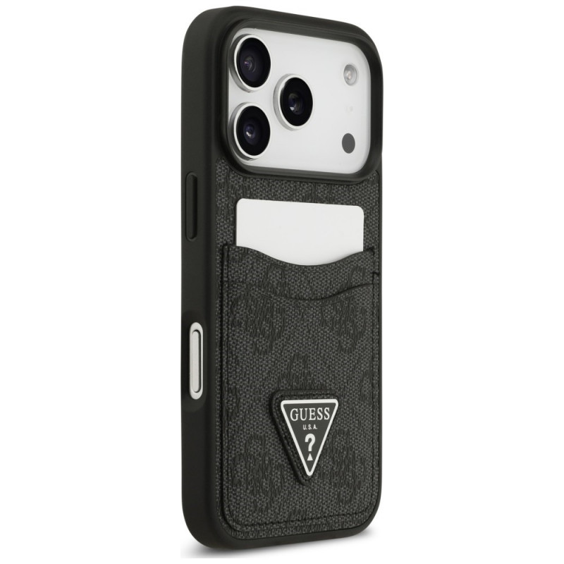Guess 4G Double Card Triangle vāciņš ar divām kartēm Apple iPhone 18 Pro / 17 Pro, melns