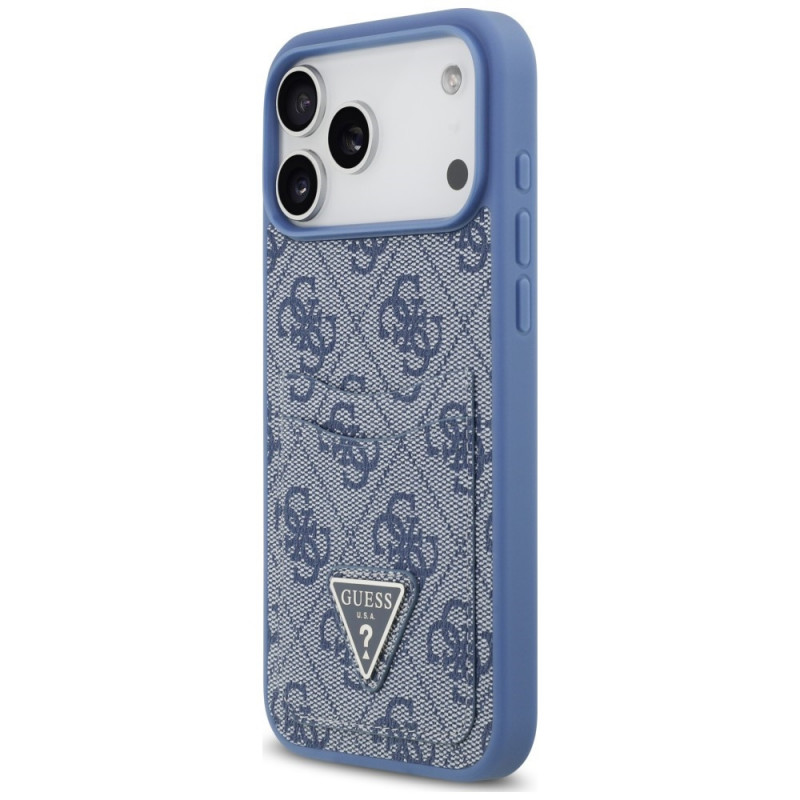 Guess 4G Double Card Triangle vāciņš Apple iPhone 18 Pro Max / 17 Pro Max, zils