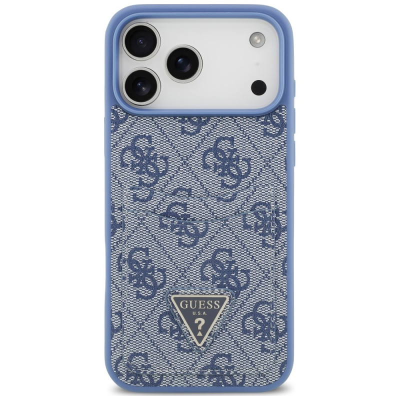 Guess 4G Double Card Triangle vāciņš Apple iPhone 18 Pro Max / 17 Pro Max, zils