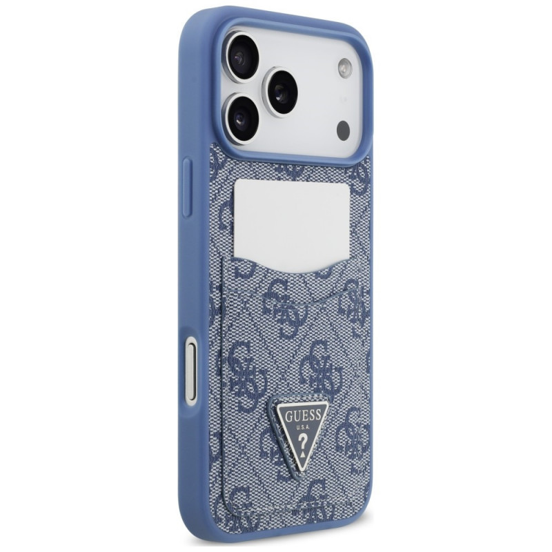 Guess 4G Double Card Triangle vāciņš Apple iPhone 18 Pro Max / 17 Pro Max, zils