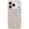 Guess 4G Double Card Triangle apvalks ar divām kartīšu kabatām Apple iPhone 18 Pro Max / 17 Pro Max, rozā
