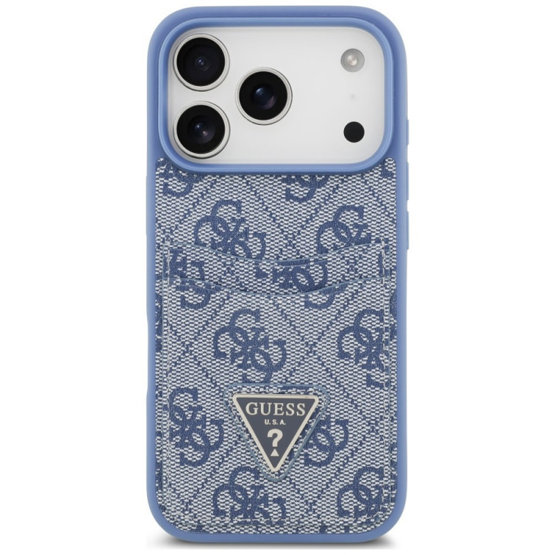 Guess 4G Double Card Triangle vāciņš Apple iPhone 18 Pro / 17 Pro, zils
