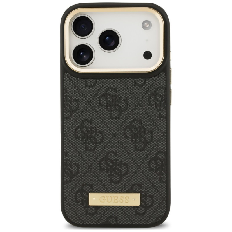 Guess 4G Logo Plate MagSafe vāciņš Apple iPhone 18 Pro / 17 Pro, melns