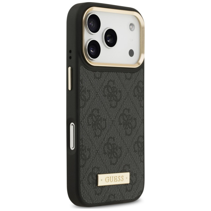 Guess 4G Logo Plate MagSafe vāciņš Apple iPhone 18 Pro Max / 17 Pro Max, melns