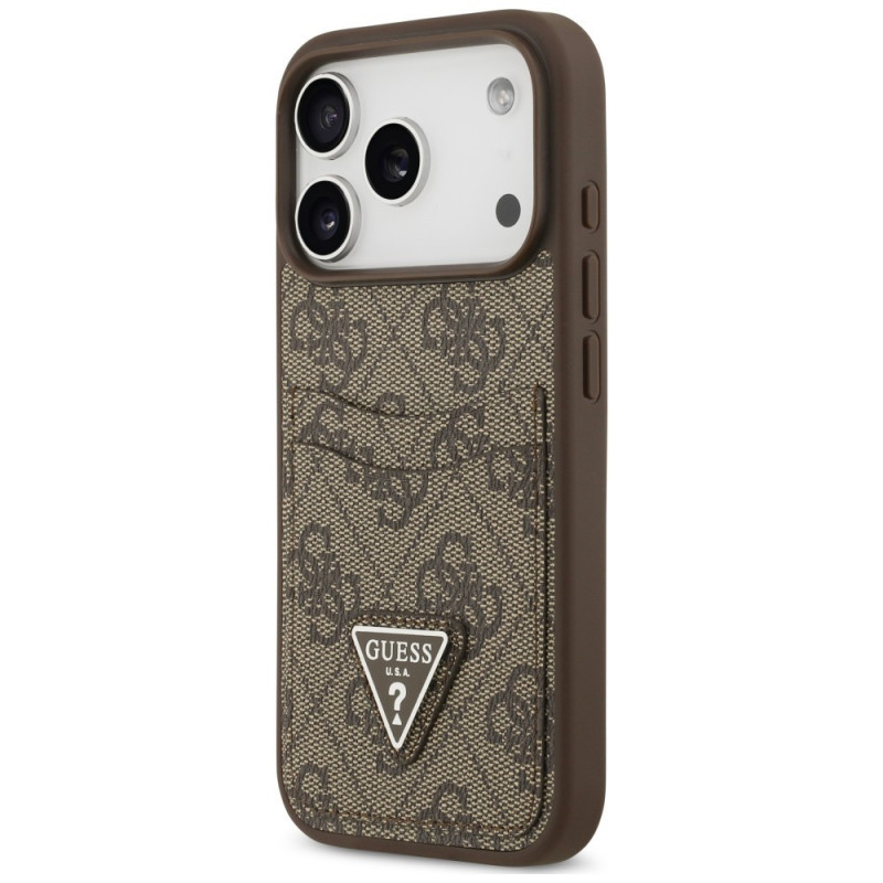 Guess 4G Double Card Triangle vāciņš Apple iPhone 18 Pro / 17 Pro, brūns