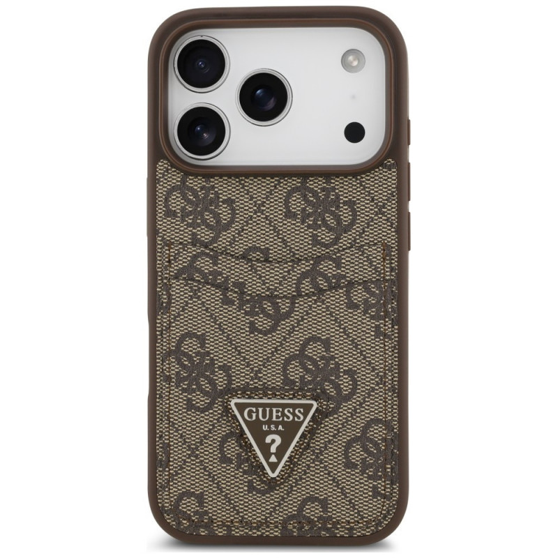 Guess 4G Double Card Triangle vāciņš Apple iPhone 18 Pro / 17 Pro, brūns