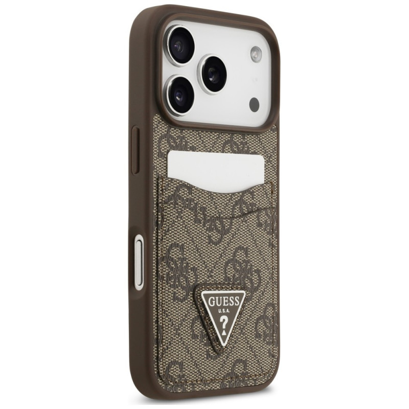 Guess 4G Double Card Triangle vāciņš Apple iPhone 18 Pro / 17 Pro, brūns