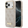 Guess 4G Logo Plate MagSafe apvalks Apple iPhone 18 Pro / 17 Pro, rozā