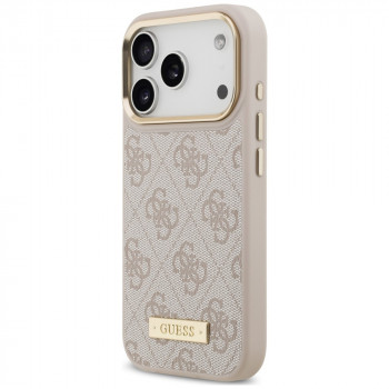 Guess 4G Logo Plate MagSafe apvalks Apple iPhone 18 Pro / 17 Pro, rozā