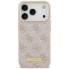 Guess 4G Logo Plate MagSafe apvalks Apple iPhone 18 Pro / 17 Pro, rozā