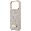 Guess 4G Logo Plate MagSafe apvalks Apple iPhone 18 Pro / 17 Pro, rozā