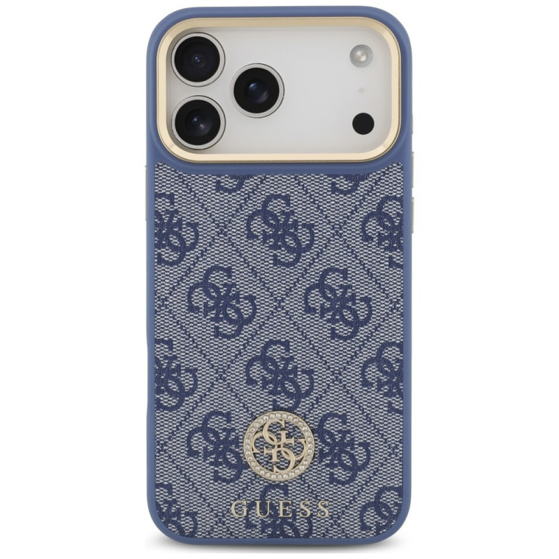Guess 4G Strass Logo MagSafe vāciņš Apple iPhone 18 Pro Max / 17 Pro Max, zils