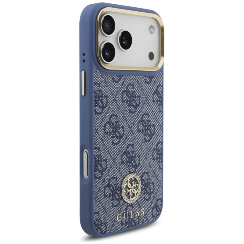 Guess 4G Strass Logo MagSafe vāciņš Apple iPhone 18 Pro Max / 17 Pro Max, zils