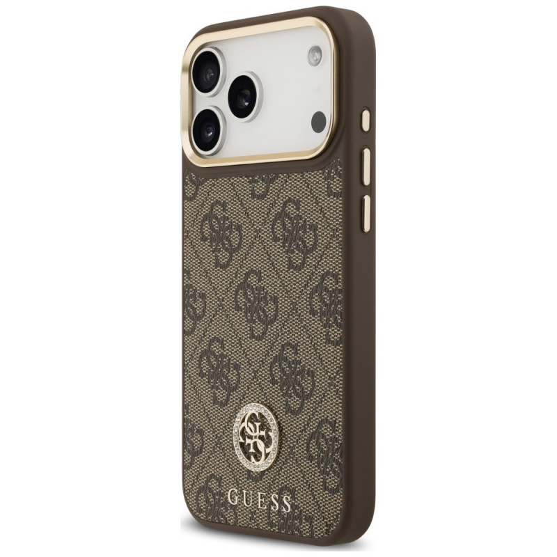Guess 4G Strass Logo MagSafe apvalks Apple iPhone 18 Pro Max / 17 Pro Max, brūns
