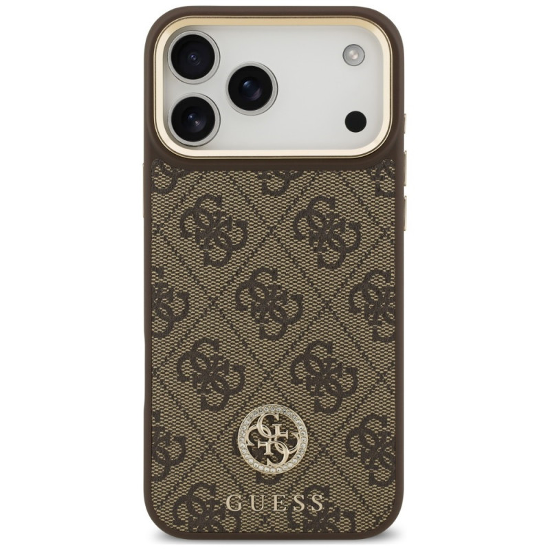 Guess 4G Strass Logo MagSafe apvalks Apple iPhone 18 Pro Max / 17 Pro Max, brūns