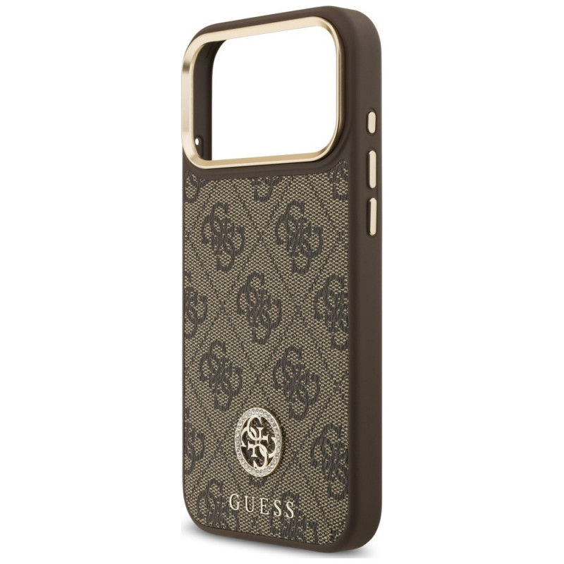 Guess 4G Strass Logo MagSafe apvalks Apple iPhone 18 Pro Max / 17 Pro Max, brūns