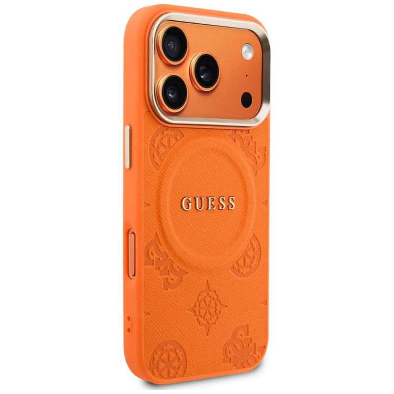 Guess Peony Hot Stamp MagSafe vāciņš Apple iPhone 18 Pro Max / 17 Pro Max, oranžs